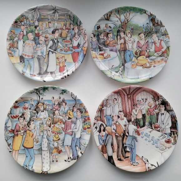 Brunelli Plates Vintage set of 8 plates made in Italy - Picture 2 of 7